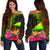 Tokelau Polynesian Personalised Women's Off Shoulder Sweater - Hibiscus and Banana Leaves Art - Polynesian Pride