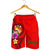 Tonga Polynesian Men's Shorts - Floral With Seal Red - Polynesian Pride