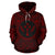 Kosrae ll Over Hoodie Kosrae Coat of rms Polynesian Red Black Unisex Red - Polynesian Pride