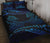 Aotearoa Quilt Bed Set Blue Maori Manaia With Silver Fern Blue - Polynesian Pride