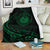 Hawaii Coat Of Arms Premium Blanket - Green - Frida Style White - Polynesian Pride