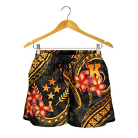 Kosrae Micronesian Women Shorts - Gold Plumeria - Polynesian Pride