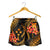 Kosrae Micronesian Women Shorts - Gold Plumeria - Polynesian Pride