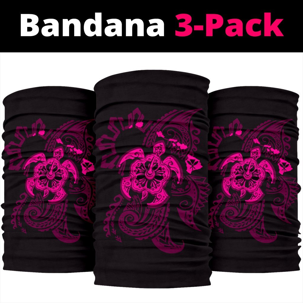 Hawaii Turtle Map Polynesian Bandana 3-Pack - Pink - Polynesian Pride