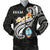 Guam Men's Bomber Jacket - Guam Seal Polynesian Patterns Plumeria (Black) Black - Polynesian Pride