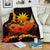 Nauru Polynesian Premium Blanket - Swordfish With Hibiscus White - Polynesian Pride