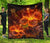 Hawaii Hibiscus Fire Premium Quilt Black - Polynesian Pride