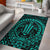 Hawaiian Kakau Honu Arc Polynesian Area Rug AH Rug Turquoise - Polynesian Pride