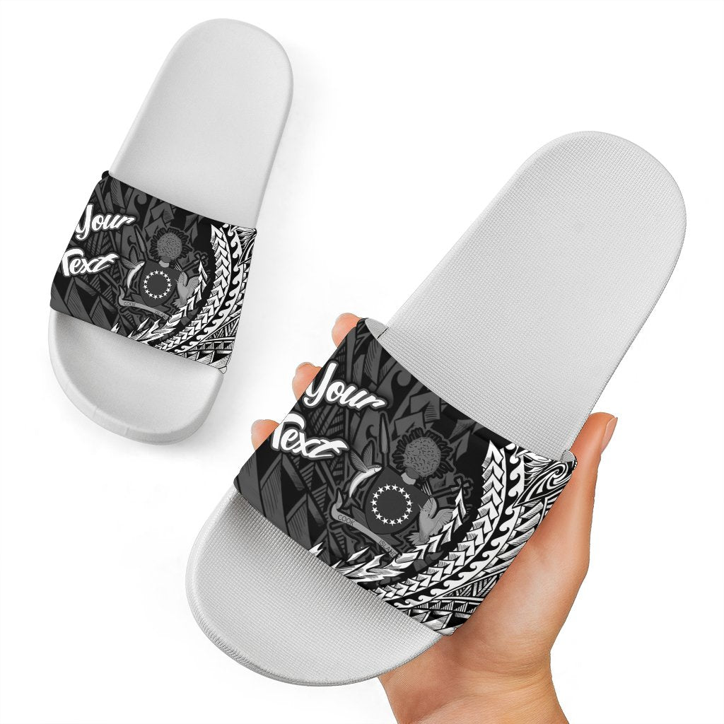 Cook Islands Slide Sandals - Custom Personalised Wings Style White - Polynesian Pride