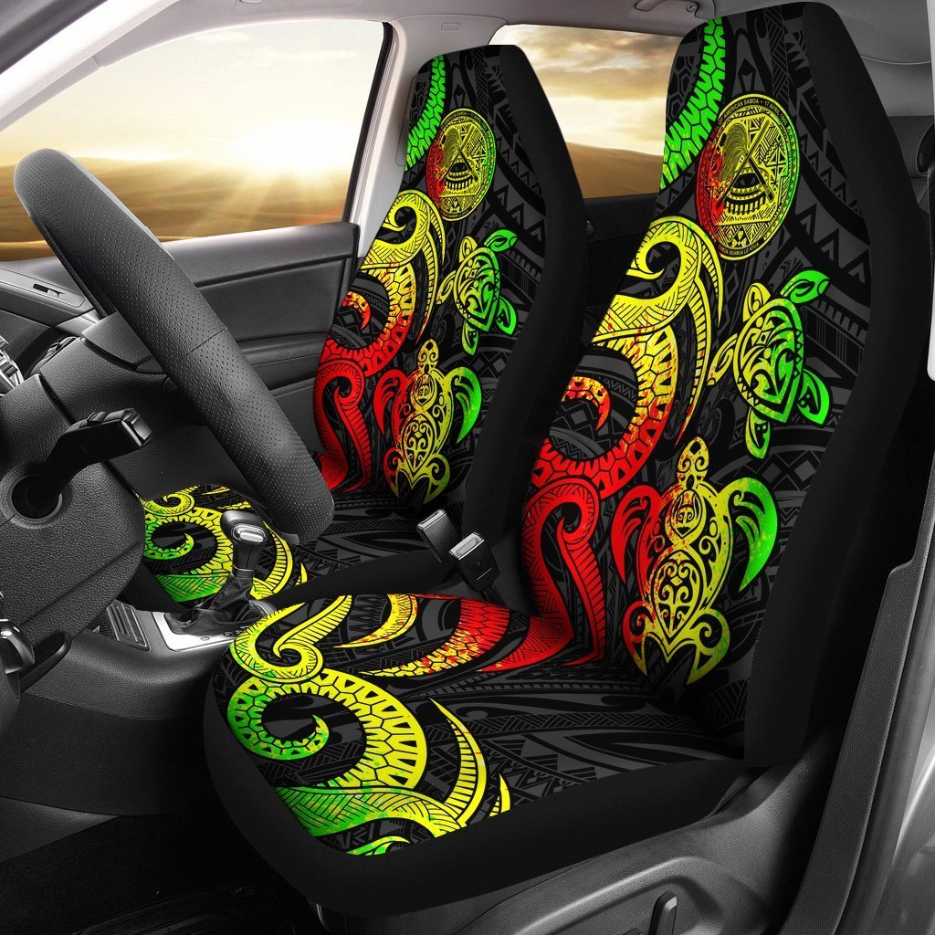 American Samoa Car Seat Covers - Reggae Tentacle Turtle Universal Fit Reggae - Polynesian Pride