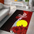 Palau Polynesian Area Rug - Coat Of Arm With Hibiscus Red - Polynesian Pride