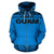 Guam All Over Zip up Hoodie Polynesian Blue and Black - Polynesian Pride