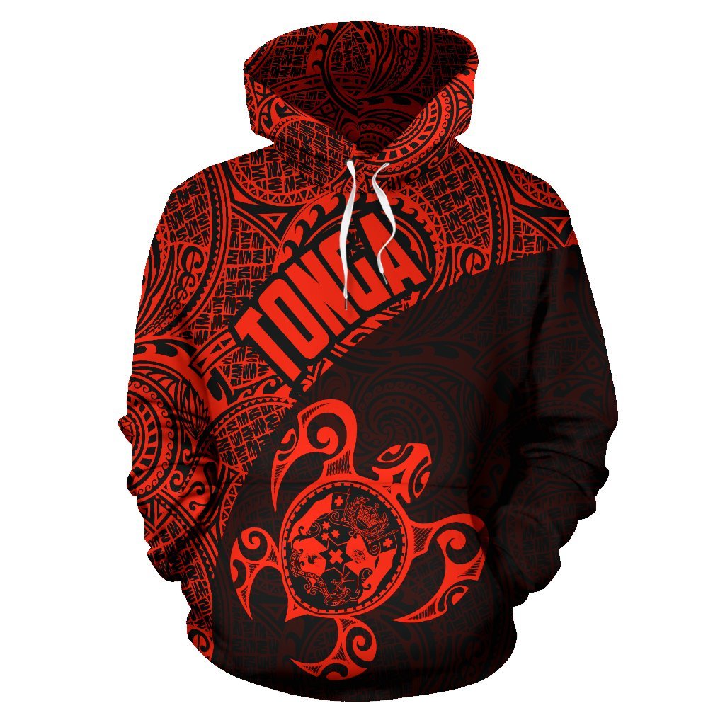 Tonga Hoodie Tonga Coat of Arms In Turtle Polynesian Tattoo 010 - Polynesian Pride