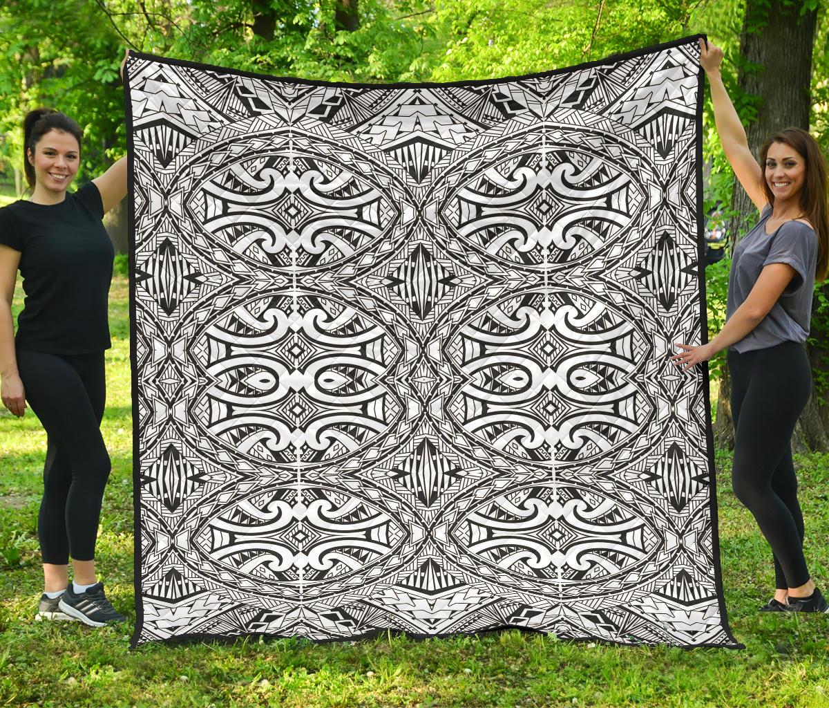 Polynesian Tribal Premium Quilt Grown BMW White - Polynesian Pride