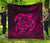 Hawaii Turtle Kanaka Map Hibiscus Poly Premium Quilt - Pink Pink - Polynesian Pride