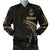 Guam Polynesian Men's Bomber Jacket - Gold Tribal Wave Black - Polynesian Pride