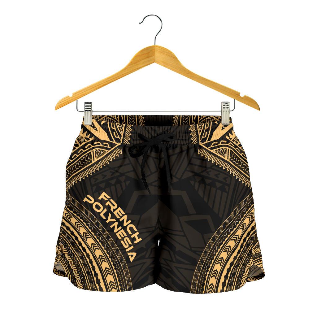 French Polynesia Women's Shorts - Polynesian Chief Gold Version Women Gold - Polynesian Pride