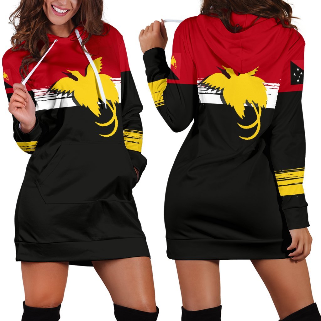 Papua New Guinea Hoodie Dress - Papua New Guinea Flag Special White - Polynesian Pride