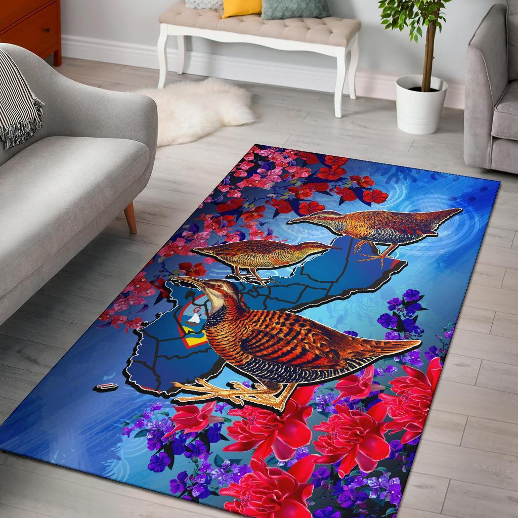 Guam Area Rug - KoKo Bird With Map - Polynesian Pride