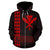 Polynesian Kakau Kanaka Map of Hawaii Zip Hoodie Red - Polynesian Pride