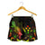 Kosrae Polynesian Women's Shorts - Turtle With Blooming Hibiscus Reggae - Polynesian Pride