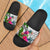 Kosrae Slide Sandals - Turtle Plumeria Banana Leaf Black - Polynesian Pride