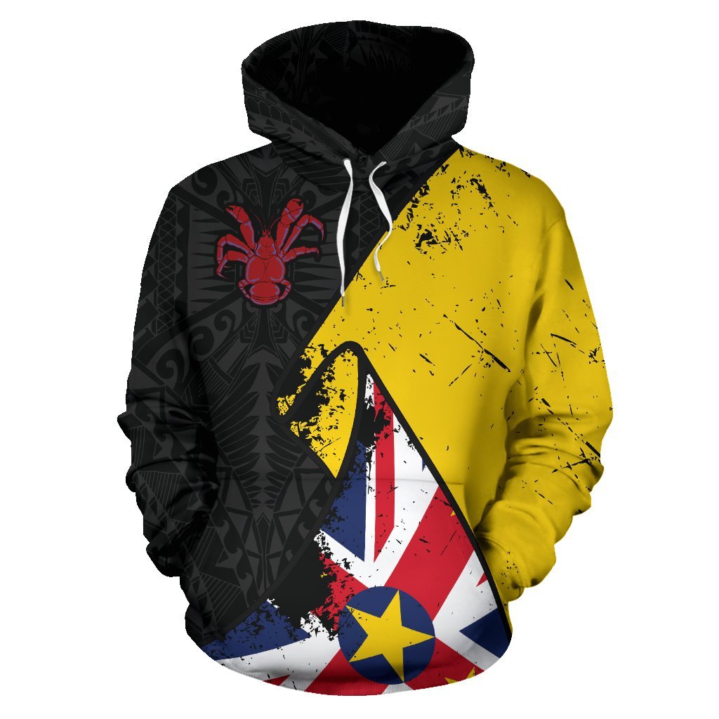 Niue Pullover Hoodie Niue Uga Flag Grunge Special A02 - Polynesian Pride