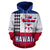 Hawaii Flag Polynesian Zip up Hoodie Line Style - Polynesian Pride