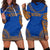 Marshall Islands Women's Hoodie Dress - Polynesian Flag Chief Blue - Polynesian Pride