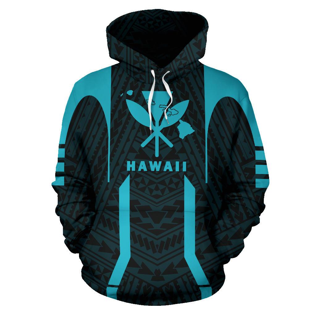 Hawaii Kanaka Polynesian Hoodie Blue - Polynesian Pride