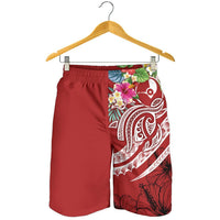 YAP Polynesian All Over Print Men's Shorts - Summer Plumeria (Red) - Polynesian Pride