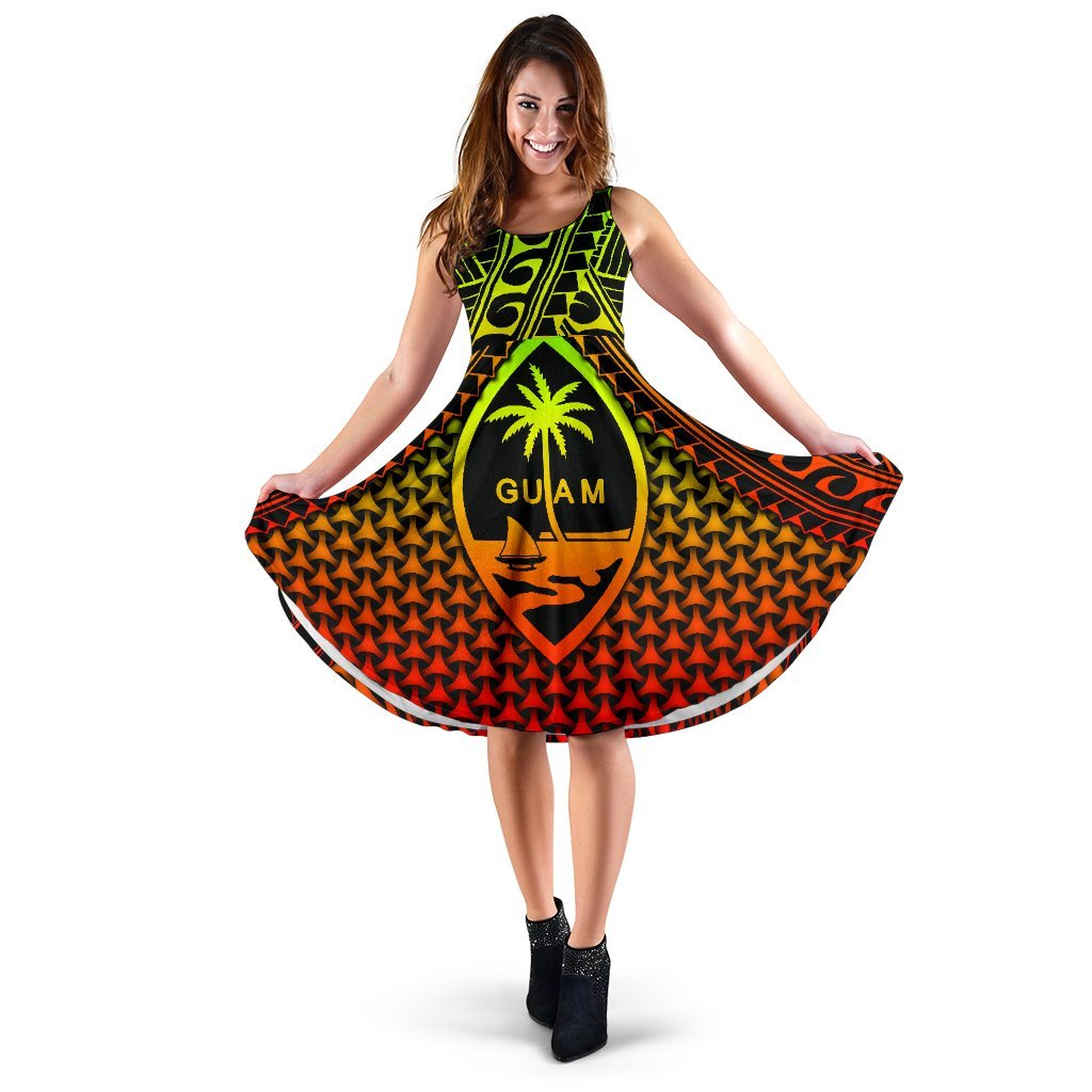 Polynesian Guam Women's Dress - Reggae Vintage Polynesian Patterns Women Reggae - Polynesian Pride