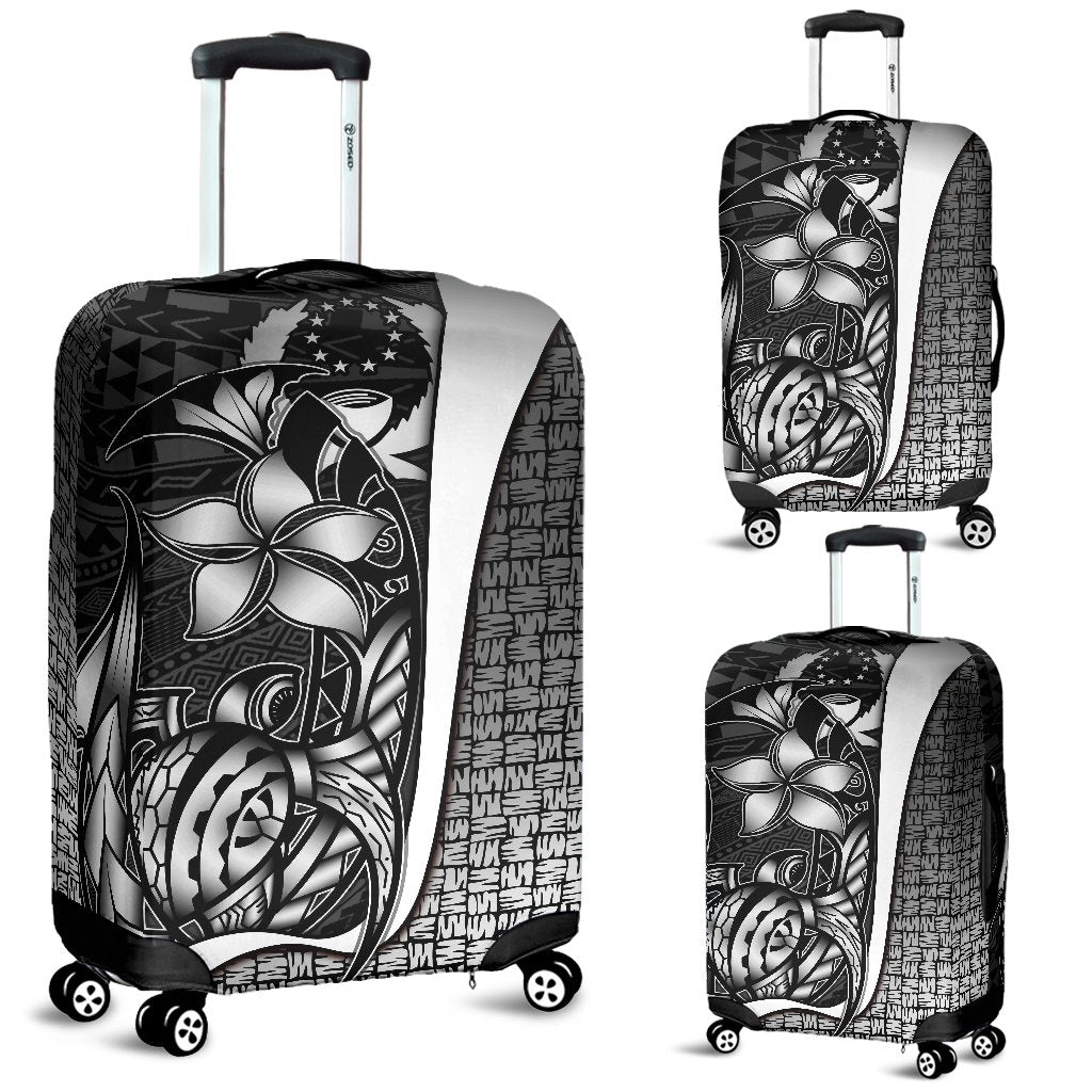 Pohnpei Micronesian Luggage Covers White - Turtle With Hook White - Polynesian Pride