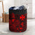 Wallis And Futuna Laundry Basket - Polynesian Turtle Hibiscus Red Laundry Basket One Size Red - Polynesian Pride