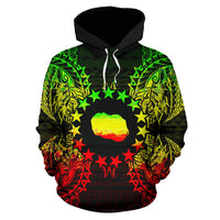 Cook Islands Polynesian ll Over Hoodie Map Reggae - Polynesian Pride