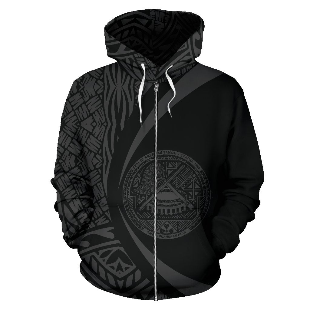 American Samoa Polynesian Zip up Hoodie Circle Style 04 Unisex Art - Polynesian Pride