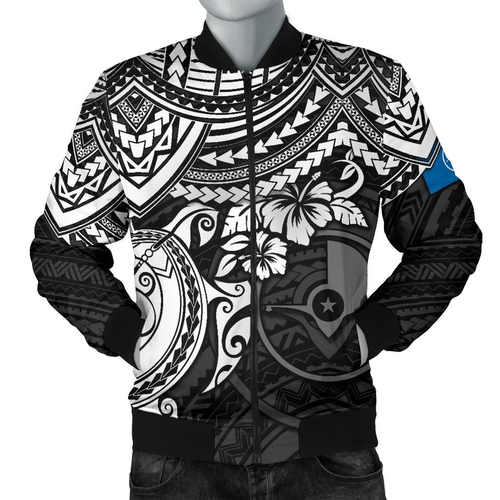Yap Polynesian Bomber Jacket (Men) - White Turtle White - Polynesian Pride