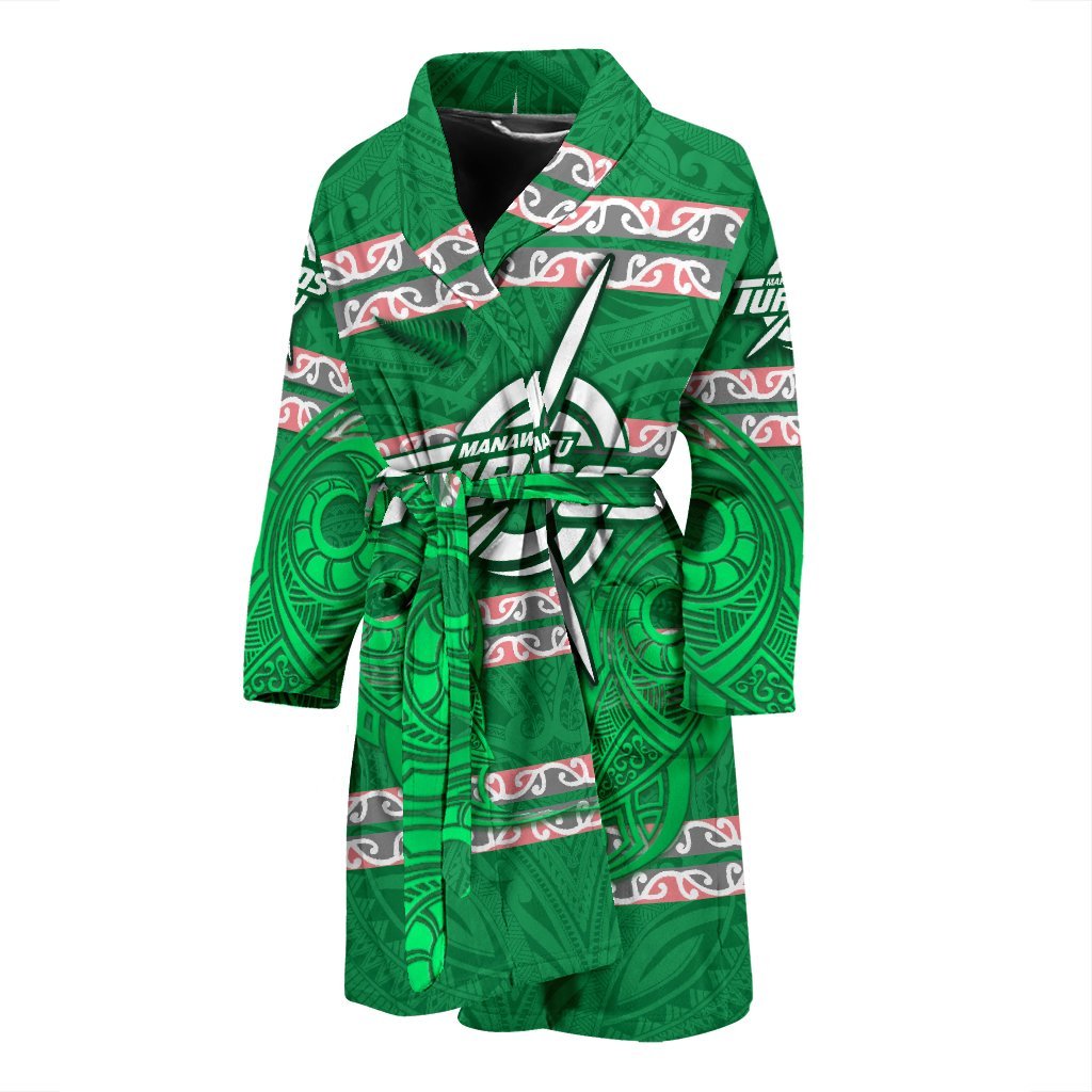 Manawatu Turbos Men Bath Robe Maori Vibes Men's Bath Robe Universal Fit Green - Polynesian Pride