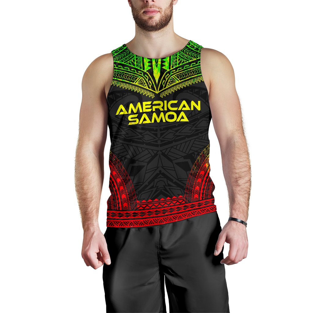 American Samoa Men's Tank Top - Polynesian Chief Reggae Version Reggae - Polynesian Pride