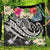 Kosrae Polynesian Premium Quilt - Summer Plumeria (Black) Black - Polynesian Pride