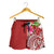 Papua New Guinea Polynesian Women's Shorts - Summer Plumeria (Red) - Polynesian Pride