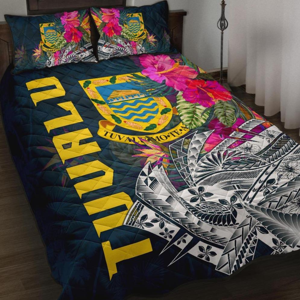 Tuvalu Quilt Bed Set - Summer Vibes Blue - Polynesian Pride