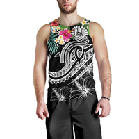 Tahiti Polynesian Men's Tank Top - Summer Plumeria (Black) - Polynesian Pride
