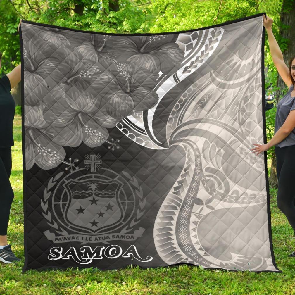 Samoa Premium Quilt - Samoa Seal Wave Style (Black) Black - Polynesian Pride