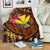 Hawaii Kanaka Maoli Premium Blanket - Polynesian Hook And Hibiscus - Polynesian Pride