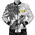 Hawaii Men Bomber Jacker - Turtle Palm Tree White - Polynesian Pride