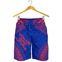 Wallis And Futuna Men's Shorts - Polynesian Chief Flag Version - Polynesian Pride
