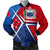 Samoa Men's Bomber Jacket - Samoa Flag with Polynesian Patterns Blue - Polynesian Pride