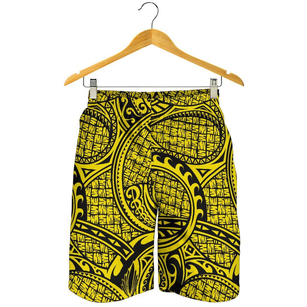 Polynesian Maori Lauhala Yellow Men's Short - Polynesian Pride