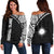 Marshall Islands Women's Off Shoulder Sweater - Curve Style Black - Polynesian Pride